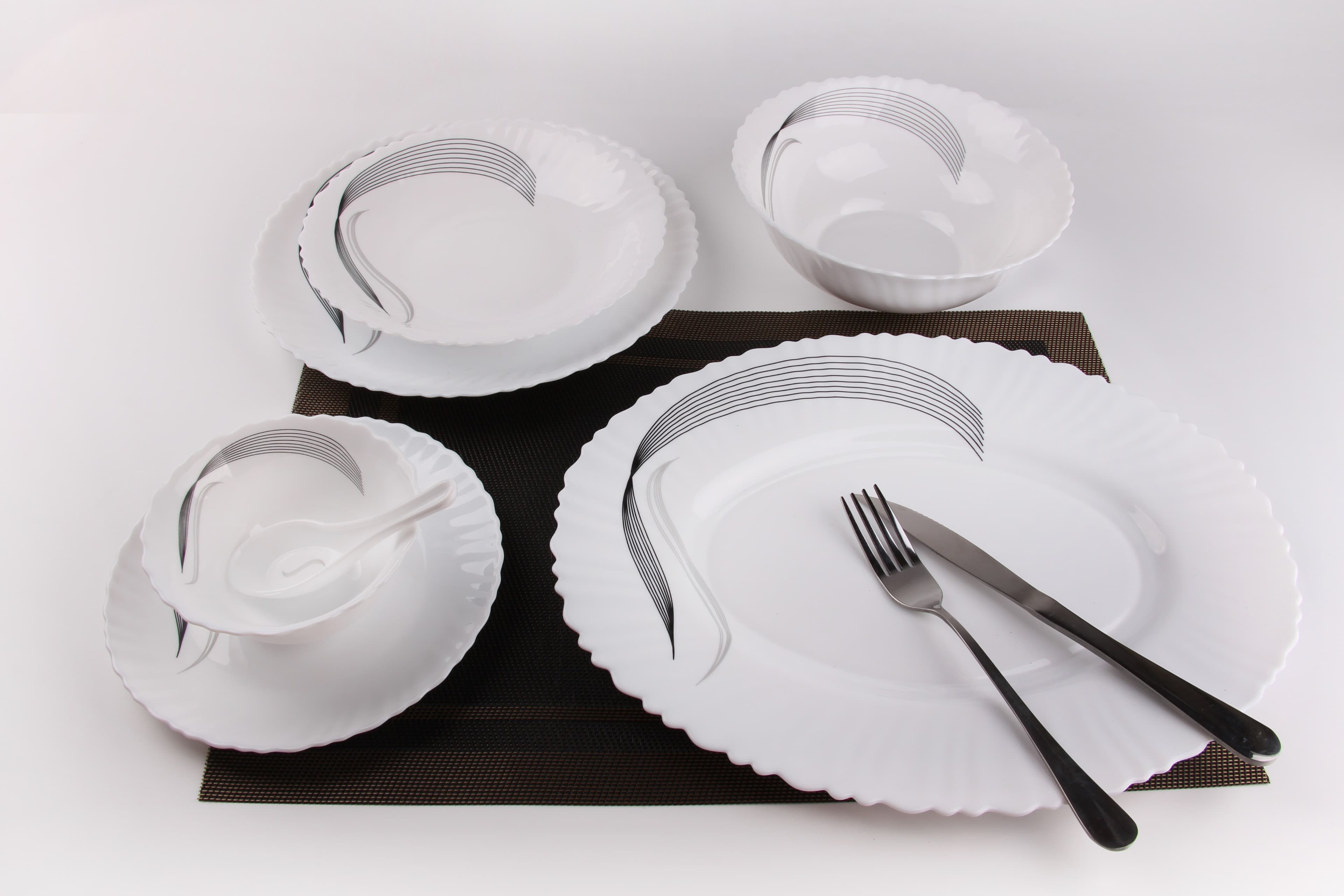 Royalford 33 Pcs Opal Ware Dinner Set