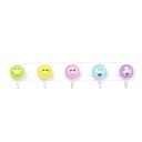 Delcasa 5Pcs Sticky Hooks -Attractive Smiley Design Hooks - Self Adhesive Bathroom Towel Hanger - SW1hZ2U6NDQ3NDE2