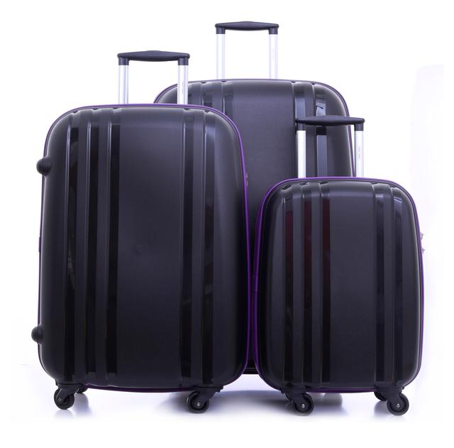 طقم حقائب سفر 3 حقائب مادة PP بعجلات دوارة (20 ، 24 ، 28) بوصة أسود PARA JOHN - Travel Luggage Suitcase Set of 3 -  Trolley Bag, Carry On Hand Cabin Luggage Bag - Lightweight (20 ، 24 ، 28) inch - SW1hZ2U6NDM3NjY3