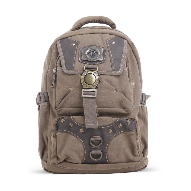 PARA JOHN 18'' Canvas Leather Backpack - Travel Backpack/Rucksack - Casual Daypack College Campus - SW1hZ2U6NDM4Nzcx