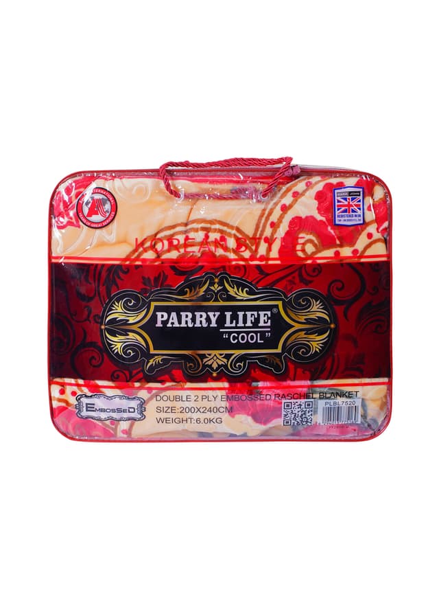 PARRY LIFE Cool Floral Bordered Double 2 Ply Soft And Warm Embossed Blanket 200*240 Cm,Soft And Warm - SW1hZ2U6NDYyMDUw