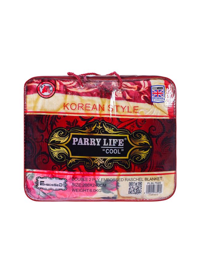 لحاف (بطانية) 200×240 سم PARRY LIFE Cool Floral Bordered Double 2 Ply Embossed Blanket - SW1hZ2U6NDYyMDM5