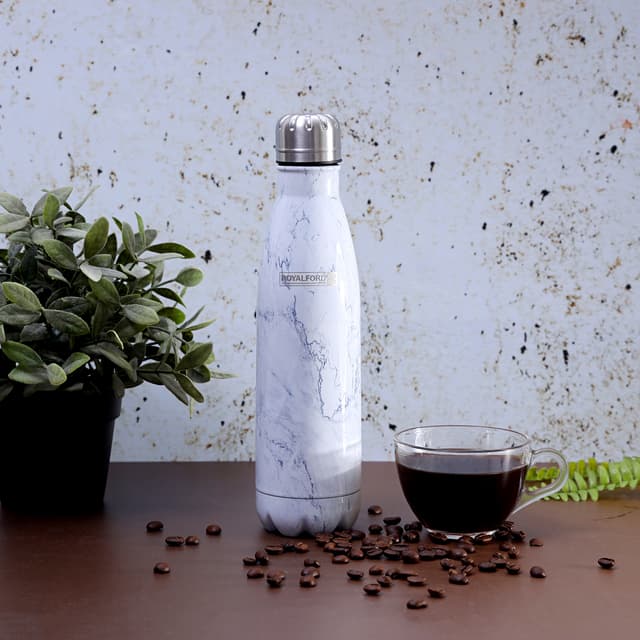 مطارة ماء ( حافظة ماء ) 500 مل - ابيض Royalford -  Vacuum Bottle – Double Wall Stainless Steel Flask & Water Bottle - 195135