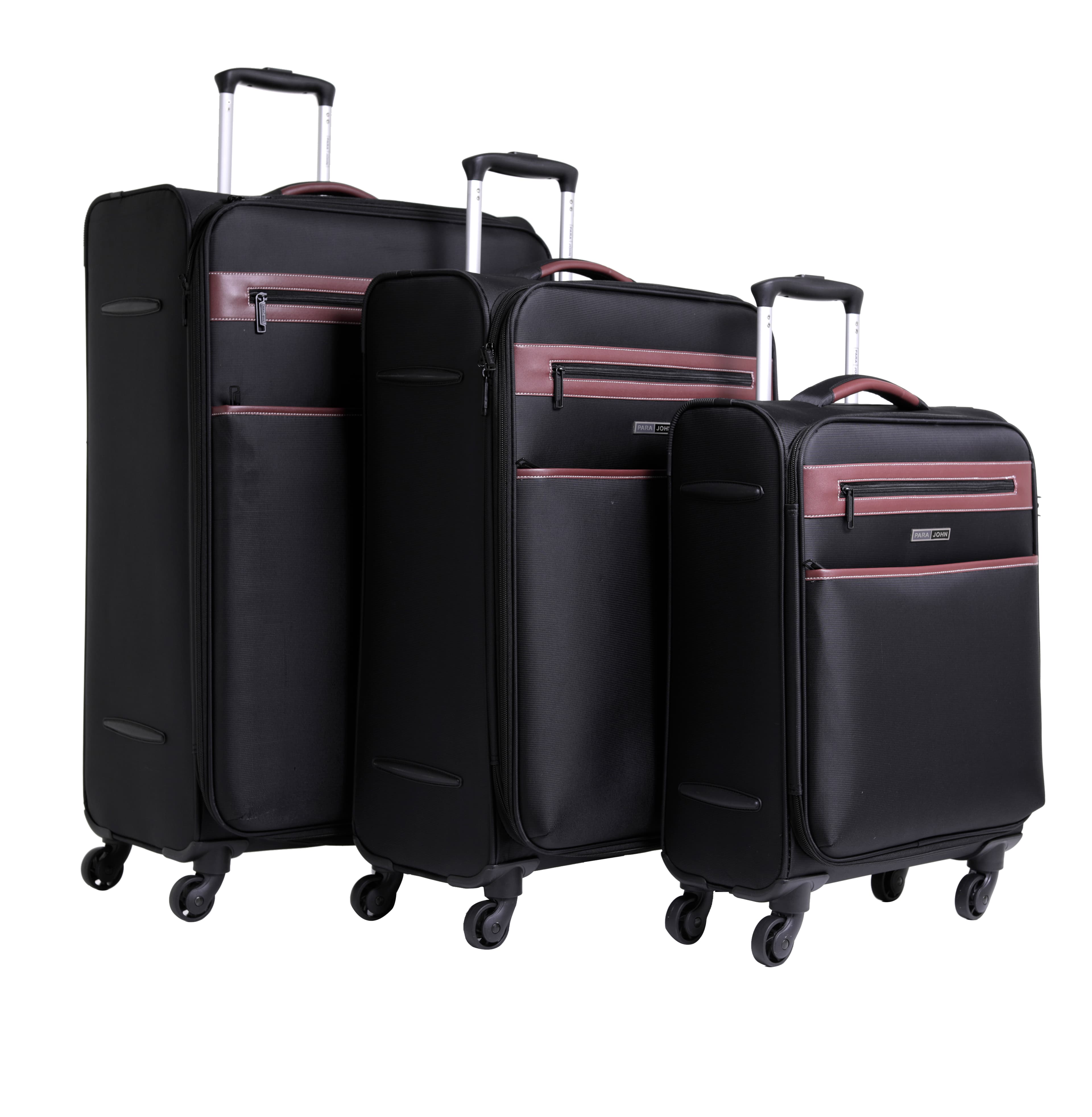 PARA JOHN Travel Luggage Suitcase Set of 3 - Trolley Bag, Carry On Hand Cabin Luggage Bag - Lightweight Travel Bags with 360 Durable 4 Spinner Wheels - Hard Shell Luggage Spinner (20'', 24''