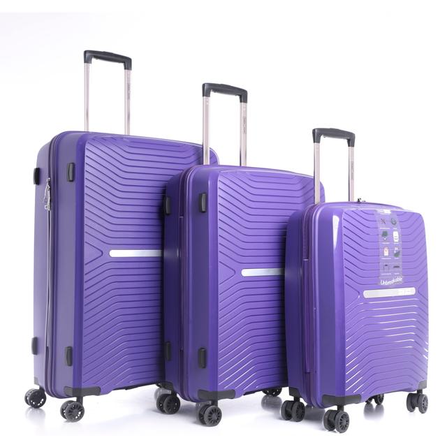 طقم حقائب سفر 3 حقائب مادة PP بعجلات دوارة (20 ، 24 ، 28) بوصة بنفسجي PARA JOHN – Travel Luggage Suitcase Set of 3 – Trolley Bag, Carry On Hand Cabin Luggage Bag (20 ، 24 ، 28) inch - SW1hZ2U6NDM3OTYx
