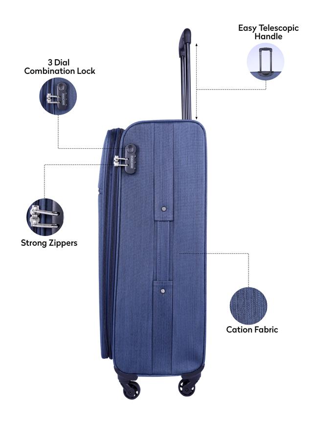 طقم حقائب سفر 3 حقائب مادة ABS بعجلات دوارة (20 ، 24 ، 28) بوصة كحلي PARA JOHN - Travel Luggage Suitcase, Set of 3 - Trolley Bag, Carry On Hand Cabin Luggage Bag (20 ، 24 ، 28) inch - SW1hZ2U6NDM3OTQx