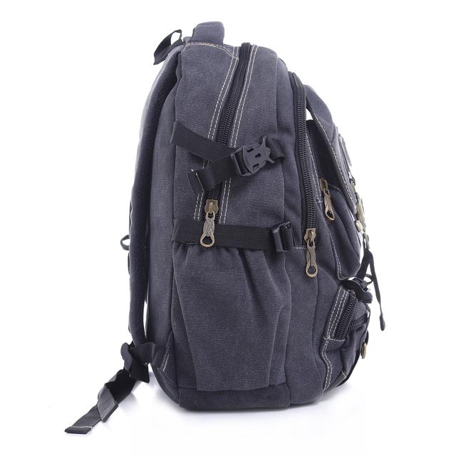 شنطة ظهر متعددة الإستخدامات قياس 20 إنش لون كحلي 20’’ Canvas Leather Backpack Travel Backpack Casual Daypack College Campus - PARA JOHN - SW1hZ2U6NDM5MDM4