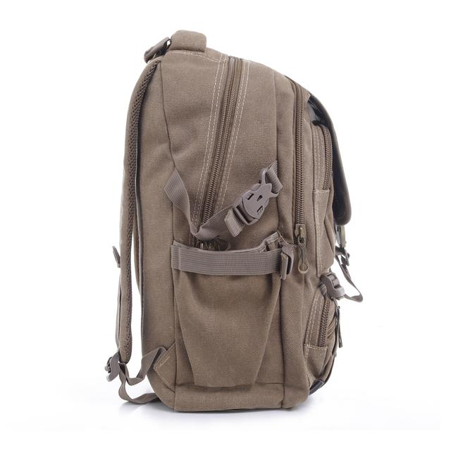 PARA JOHN 18'' Canvas Leather Backpack - Travel Backpack/Rucksack - Casual Daypack College Campus - SW1hZ2U6NDM5MDA3