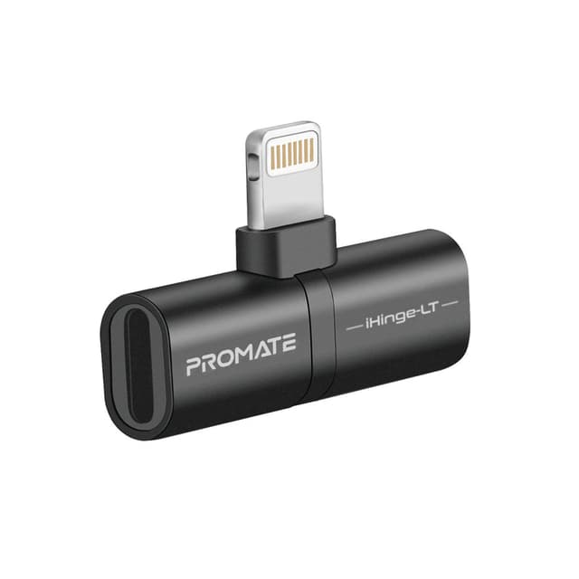 وصلة ايفون شاحن وسماعة 2 في 1 رمادي بروميت Promate Grey 2-In-1 Audio And Charging Adaptor With Connector