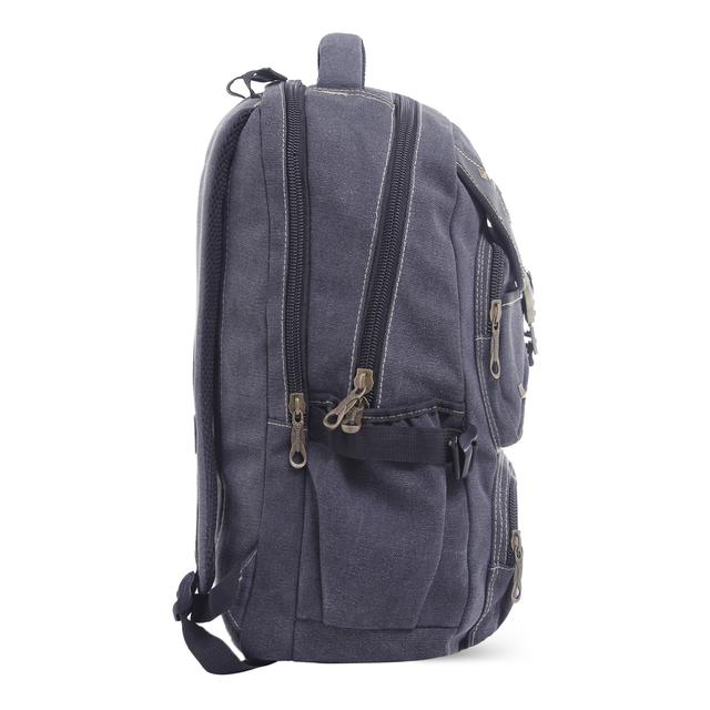 PARA JOHN 18'' Canvas Leather Backpack - Travel Backpack/Rucksack - Casual Daypack College Campus - SW1hZ2U6NDM4NzUx
