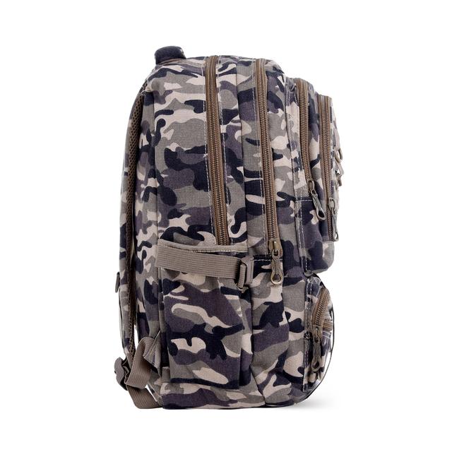 شنطة ظهر متعددة الإستخدامات قياس 18 إنش لون مموه 18'' Canvas Leather Backpack - Travel Backpack/Rucksack - Casual Daypack College Campus - PARA JOHN - SW1hZ2U6NDM4NzI3