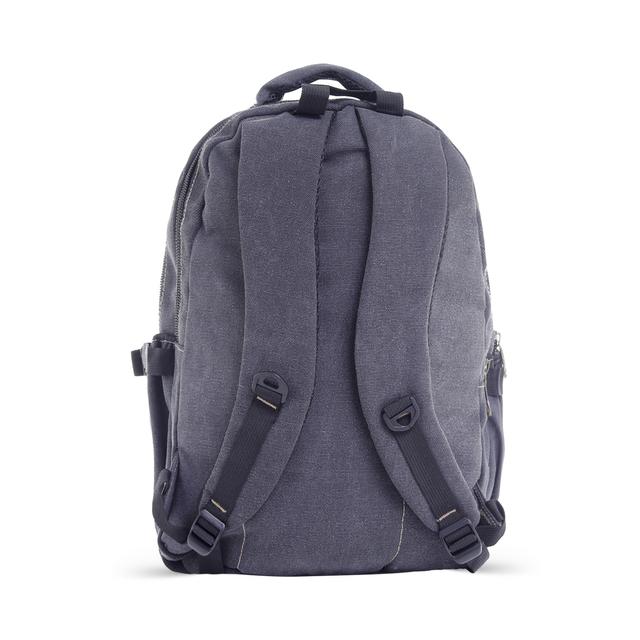 شنطة ظهر متعددة الإستخدامات قياس 18 إنش لون كحلي 18'' Canvas Leather Backpack - Travel Backpack/Rucksack - Casual Daypack College Campus - PARA JOHN - SW1hZ2U6NDM4NzU1