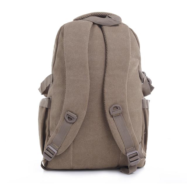 شنطة ظهر متعددة الإستخدامات قياس 18 إنش لون بيج 18'' Canvas Leather Backpack - Travel Backpack/Rucksack - Casual Daypack College Campus - PARA JOHN - SW1hZ2U6NDM5MDEx