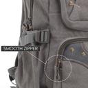 PARA JOHN 18'' Canvas Leather Backpack - Travel Backpack/Rucksack - Casual Daypack College Campus - SW1hZ2U6NDM4NzYy