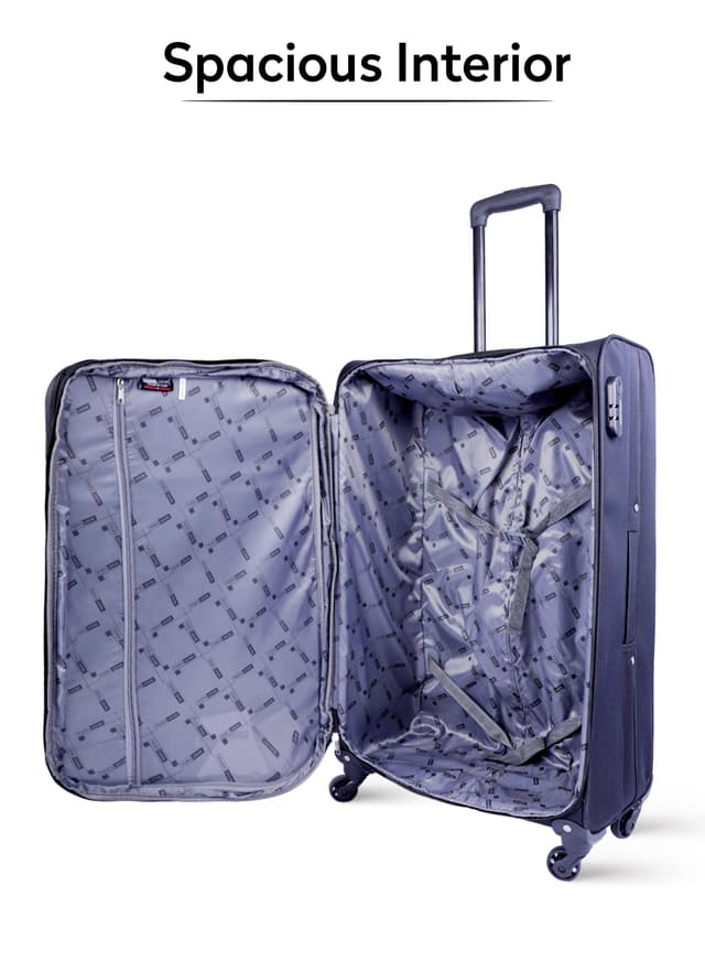 طقم حقائب سفر 3 حقائب مادة PP بعجلات دوارة (20 ، 24 ، 28) بوصة أسود PARA JOHN – Travel Luggage Suitcase, Set of 3 – Trolley Bag, Carry On Hand Cabin Luggage Bag - 189424