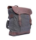 شنطة ظهر جلد لون أسود مقاس 15 بوصة Leather Canvas Backpack - Canvy - SW1hZ2U6NDM5NDkx