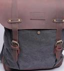 شنطة ظهر جلد لون أسود مقاس 15 بوصة Leather Canvas Backpack - Canvy - SW1hZ2U6NDM5NDk1