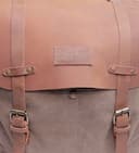 شنطة ظهر جلد لون بيج مقاس 15 بوصة Leather Canvas Backpack - Canvy - 190141