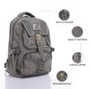 PARA JOHN 20'' Canvas Leather Backpack - Travel Backpack/Rucksack - Casual Daypack College Campus - SW1hZ2U6NDM4ODEy