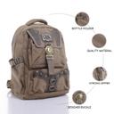 PARA JOHN 20'' Canvas Leather Backpack - Travel Backpack/Rucksack - Casual Daypack College Campus - SW1hZ2U6NDM4ODQ5