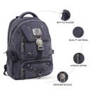 شنطة ظهر متعددة الإستخدامات قياس 18 إنش لون كحلي 18'' Canvas Leather Backpack - Travel Backpack/Rucksack - Casual Daypack College Campus - PARA JOHN - SW1hZ2U6NDM4NzQ3