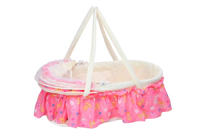 Baby Plus Baby Swing Cradle Cum Crib With Removable Mosquito Net - Pink - Baby Cradle, Cradle, Baby - 191901