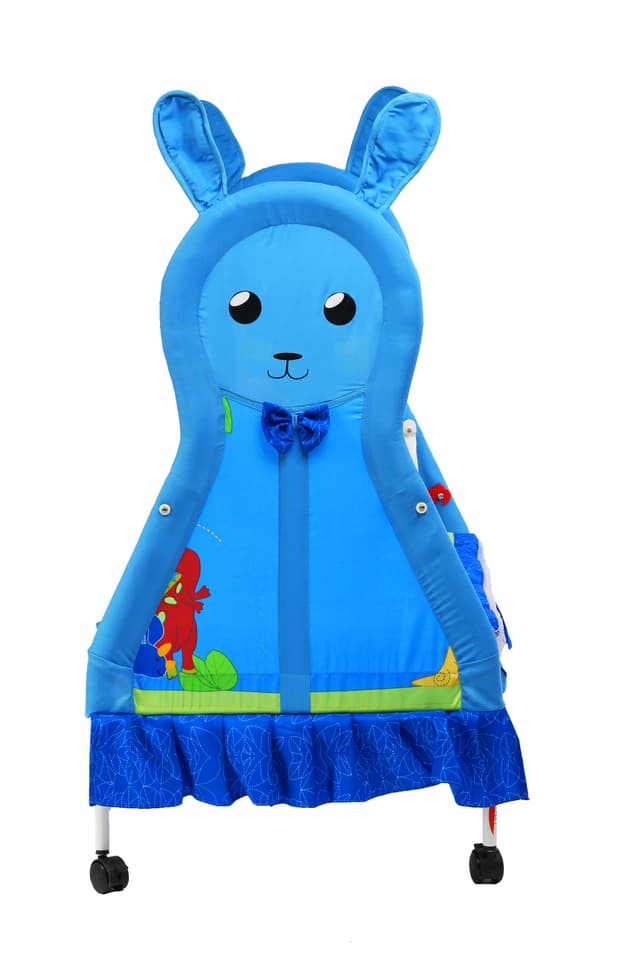 سرير للأطفال مع ناموسية أزرق Swing Cradle Cum Crib With - Baby Plus