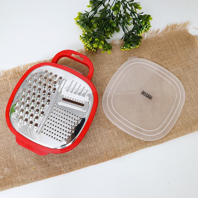 Delcasa Large Box Grater 3 In 1 Cheese Grater For Kitchen With Storage Container 3 Blade Non-Stick