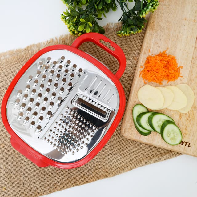Delcasa Large Box Grater 3 In 1 Cheese Grater For Kitchen With Storage Container 3 Blade Non-Stick