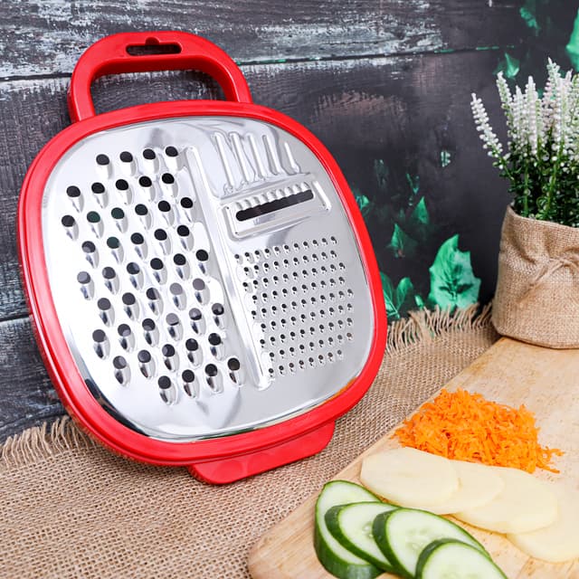 Delcasa Large Box Grater 3 In 1 Cheese Grater For Kitchen With Storage Container 3 Blade Non-Stick