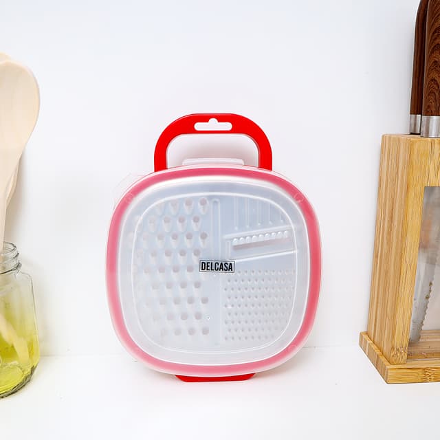 Delcasa Large Box Grater 3 In 1 Cheese Grater For Kitchen With Storage Container 3 Blade Non-Stick