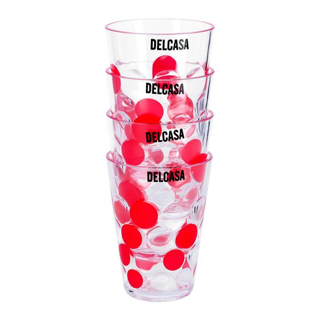 Delcasa 4Pcs 270Ml Plastic Cup - Portable Comfortable Grip Water Cup Drinking Glass - SW1hZ2U6NDQ4NDU4