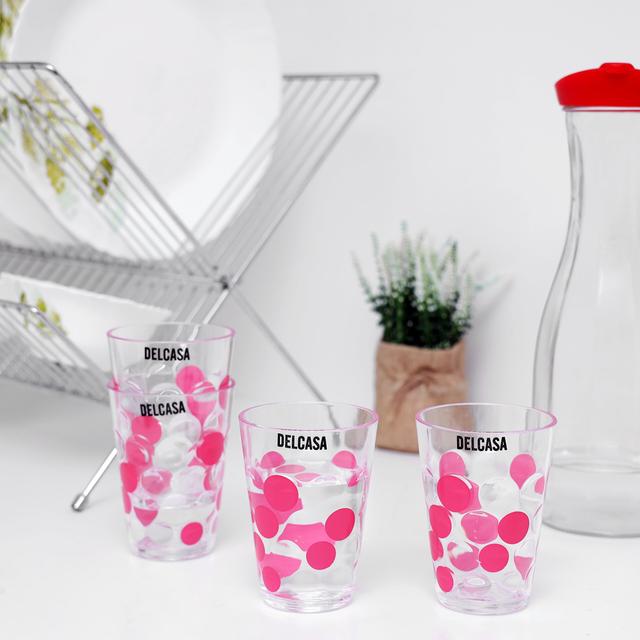 Delcasa 4Pcs 270Ml Plastic Cup - Portable Comfortable Grip Water Cup Drinking Glass - SW1hZ2U6NDQ4NDUy