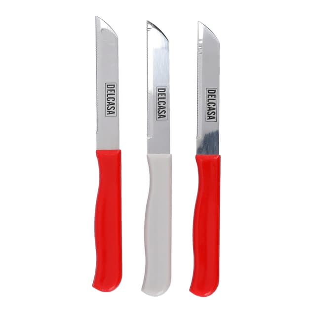Delcasa 3Pcs Kitchen Paring Knife Set- All Purpose Small Kitchen Knife - Ultra Sharp Stainless