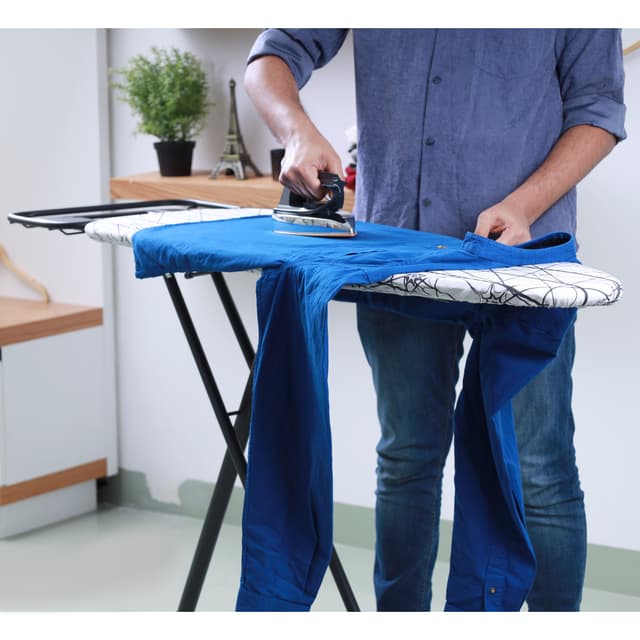 Delcasa Vibgyor Ironing Board Cotton Cover, DC1979 - 8mm Foam Pad, Iron Board With Cover Pad | Home Laundry Room Or Dorm Use | 124*38cm Ironing Area | Adjustable Height | Steel Frame - 192288