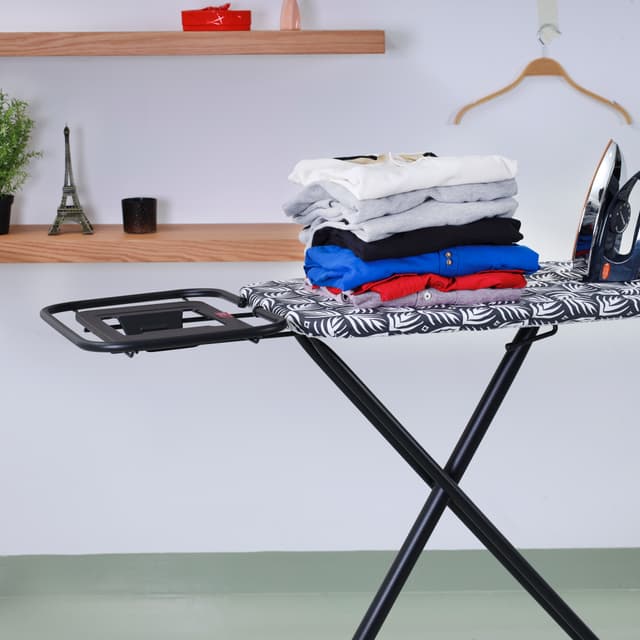 Delcasa Vibgyor Ironing Board Cotton Cover, DC1979  - 8mm Foam Pad, Iron Board With Cover Pad | Home Laundry Room Or Dorm Use | 124*38cm Ironing Area | Adjustable Height | Steel Frame - 192302