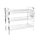 Delcasa 3 Layer Wall Mount Dish Rack, Stainless Steel, DC2093 | Iron Construction | PP Drain Board | Stainless Steel Compact Dish Drainer For Kitchen | Utensil Holder Such As Forks, Spoons, Knife, Hanging Mugs, Bowls, Small Skillets - SW1hZ2U6NDQyNzU3