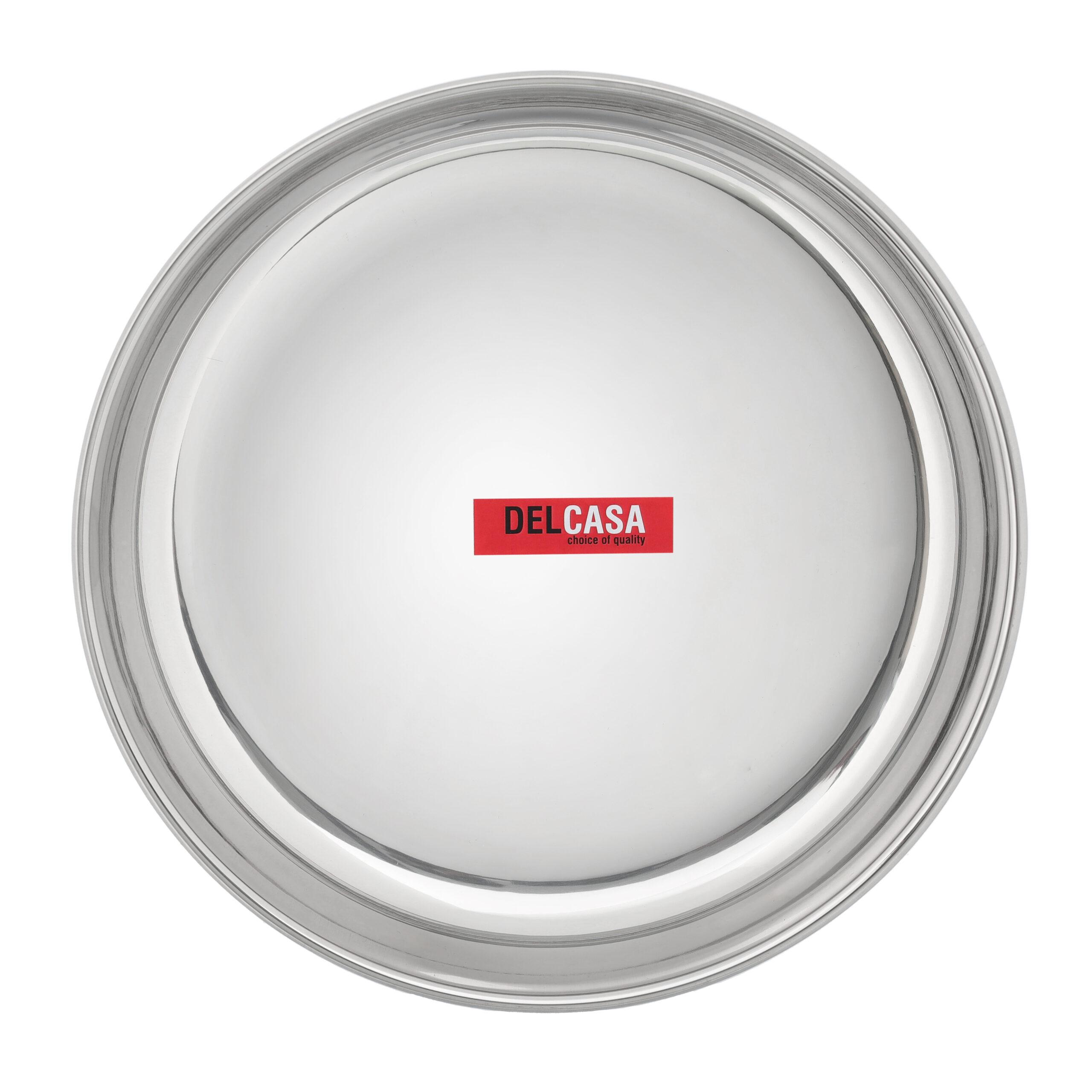 Delcasa Stainless Steel Rice Plate | Round Quarter Plate | 21cm, 10"