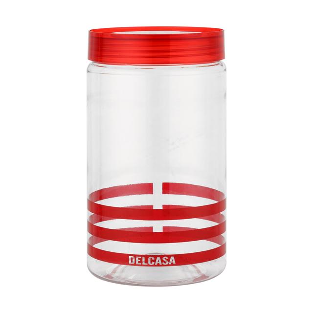 Delcasa Canister Set 5 Pcs, Pet Plastic Transparent, DC2185 | Lightweight, Easy To Clean | Air Tight Kitchen Food Cereal Containers | Ideal For Flour, Sugar, Coffee, Candy, Spice Jars - SW1hZ2U6NDM5NjE3