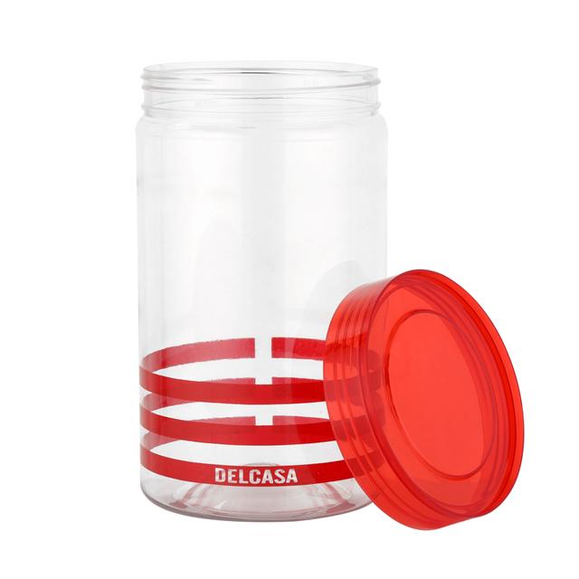 Delcasa Canister Set 5 Pcs, Pet Plastic Transparent, DC2185 | Lightweight, Easy To Clean | Air Tight Kitchen Food Cereal Containers | Ideal For Flour, Sugar, Coffee, Candy, Spice Jars - SW1hZ2U6NDM5NjA5