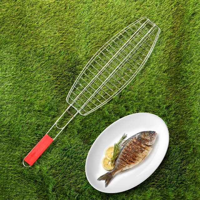شبك لشواء السمك 6×14 سم Delcasa Fish Barbecue Grill