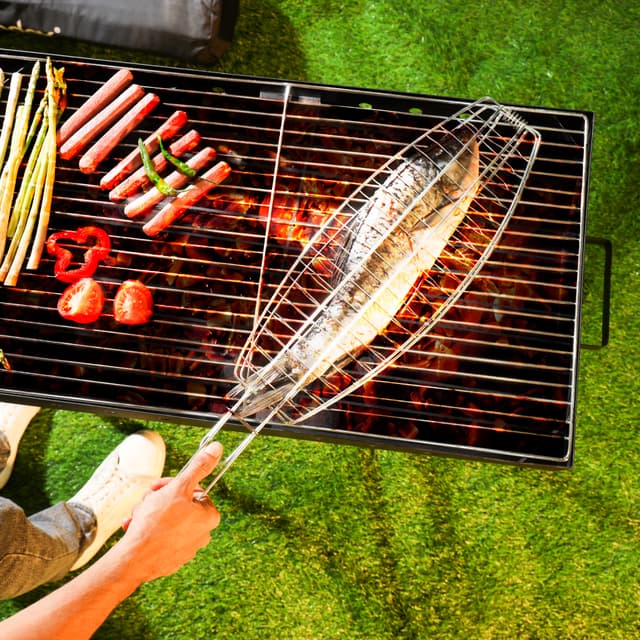 شبك لشواء السمك 6×14 سم Delcasa Fish Barbecue Grill