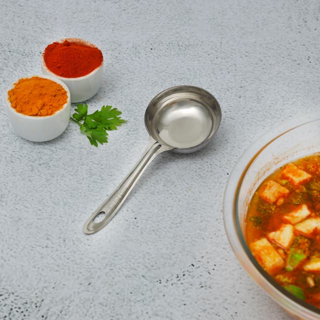 Delcasa Stainless Steel Deep Dosa Ladle, DC2256 | Easily Cleaned & Maintained | Perfect Dosa Making Spoon/Ladle | Dishwasher Safe | Hanging Loop | Ergonomic Handle