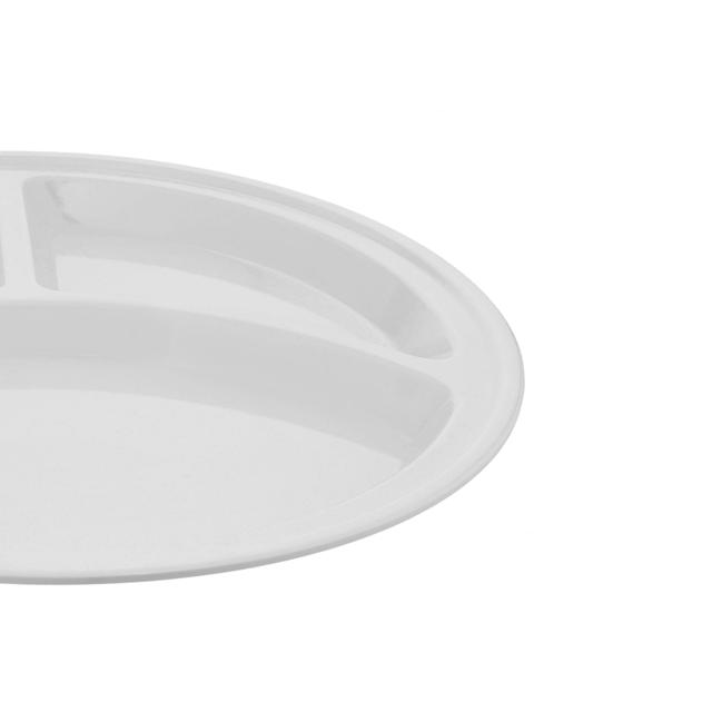 Delcasa 12.5-Inch Round Mess Tray, Dishwasher Safe, DC2331 - Divided Serving Dish, Portable Platter, 3 Round Compartment Appetizer Serving Tray, Durable and Chip Resistant, Sauce Dishes for Restaurant Kitchen - SW1hZ2U6NDQ0NDIy