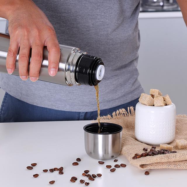 مطارة ماء ( حافظة ماء ) 1 لتر - فضي Royalford  - Stainless Steel Vacuum Bottle - Stainless Steel Flask & Water