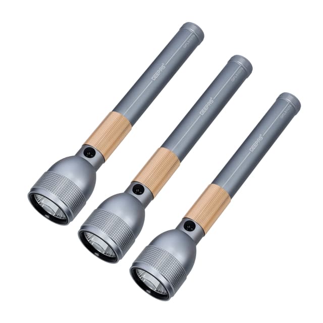 Geepas Rechargeable Waterproof LED Flashlight, GFL51079 Lifetime Warranty for CREE LED