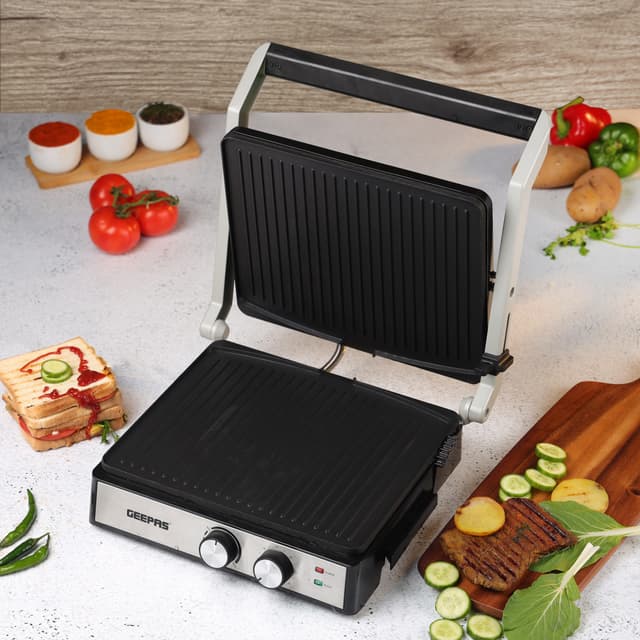 شواية كهربائية 2000 واط ستانلس ستيل  Geepas Stainless Steel 2000W Grill Maker - 190058