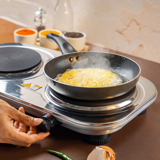 موقد كهربائي ( 2500W ) Geepas - Stainless Steel Double Hot Plate - 194527