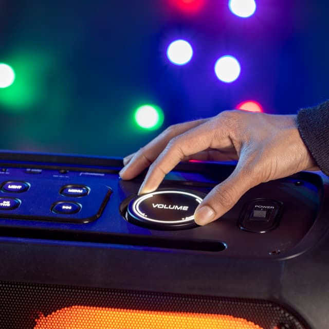 Geepas Portable And Rechargeable Professional Speaker, GMS11171 | Bluetooth/USB/TF Card/FM/TWS | Microphone & Guitar Input Jack | 7.4V 3600mAh Lithium Battery