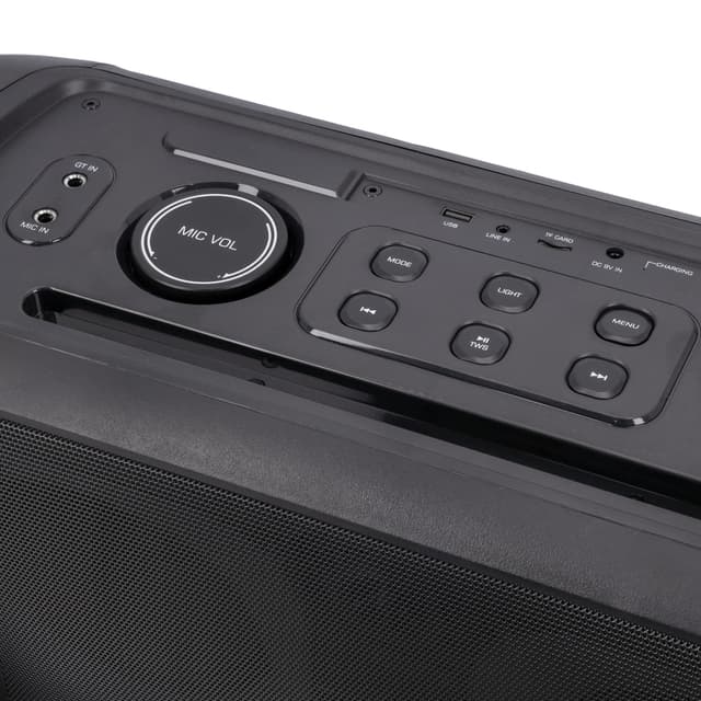 Geepas Portable And Rechargeable Professional Speaker, GMS11171 | Bluetooth/USB/TF Card/FM/TWS | Microphone & Guitar Input Jack | 7.4V 3600mAh Lithium Battery